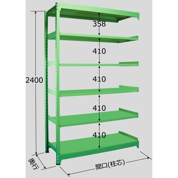 MM2409K06R 中量ラック 500kg MMタイプ 1セット 扶桑金属工業 【通販