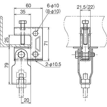 S-HB1-W3 吊ボルト支持金具 1個 ネグロス電工 【通販サイトMonotaRO】