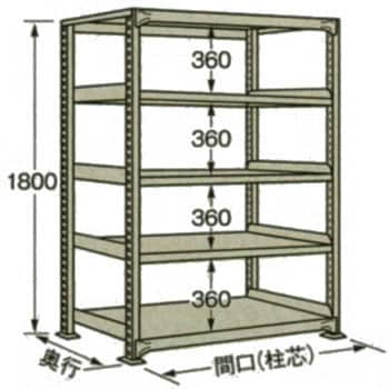 直送品】 サカエ 高耐食性めっき中量棚（３００ｋｇ／段・単体・５段