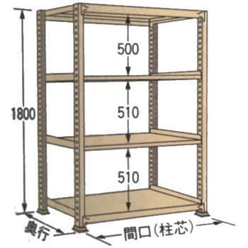 ポイント10倍】【直送品】 山金工業 中量ラックボルト式 奥行連結仕様