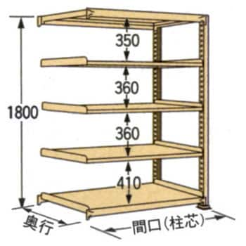 扶桑金属工業 中量ラック WG2112J06T 単連:単体タイプ 棚：6段(天板