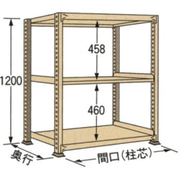 軽中量ラック 耐荷重150kgタイプ 単体 間口1500×奥行300×高さ1500mm 4