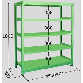 MG1818L05T 中量ラック 300kg MGタイプ 1台 扶桑金属工業 【通販サイト