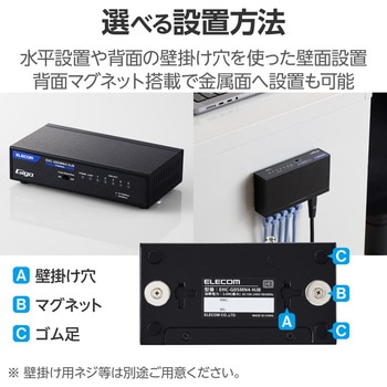 エレコム スイッチングハブ ギガビット 5ポート 金属筐体 マグネット付 電源内蔵 ホワイト EHC-G05MN2-HJW Amazon | エレコム スイッチングハブ ギガビット 5ポート 金属筐