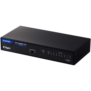 スイッチングハブ LANハブ 8ポート Giga対応 1000/100/10Mbps メタル筐体 マグネット 電源内蔵 ファンレス - エレコム