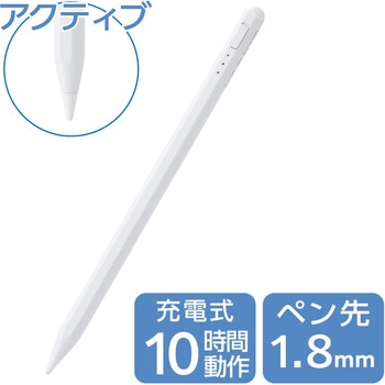 iPad用タッチペン 充電式 スタイラスペン Type-C充電 傾き検知 パームリジェクション 誤作動防止 磁気吸着 エレコム
