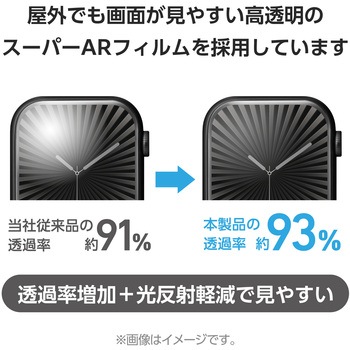 アップルウォッチ 衝撃吸収 フィルム 2枚入 【Apple Watch Series 10 46mm対応】 全面保護 光反射軽減 エレコム