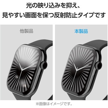 アップルウォッチ 衝撃吸収 フィルム 2枚入 【Apple Watch Series 10 42mm対応】 全面保護 反射防止 エレコム