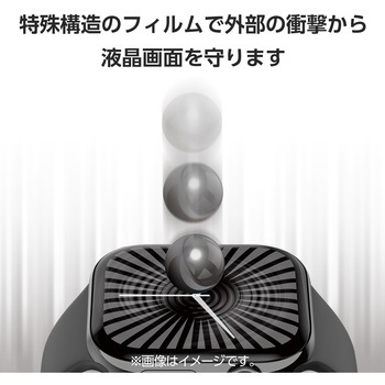 アップルウォッチ 衝撃吸収 フィルム 2枚入 【Apple Watch Series 10 42mm対応】 全面保護 反射防止 エレコム
