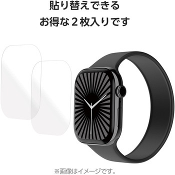 アップルウォッチ 衝撃吸収 フィルム 2枚入 【Apple Watch Series 10 42mm対応】 全面保護 反射防止 エレコム