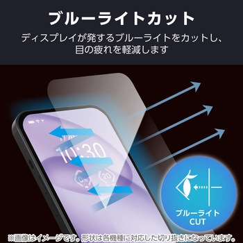 AQUOS sense9 SH-53E フィルム 高透明 ブルーライトカット 抗菌 指紋防止 気泡防止 エレコム