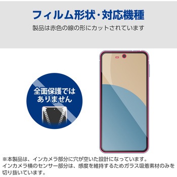 AQUOS sense9 SH-53E ガラスフィルム 高透明 ブルーライトカット 表面硬度10H 指紋防止 飛散防止 気泡防止 エレコム