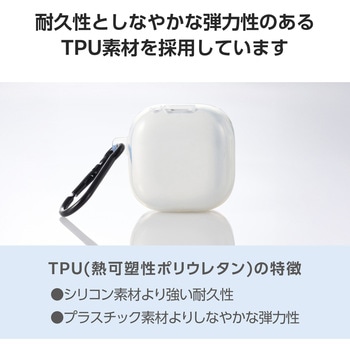 SONY LinkBuds Open ワイヤレスイヤホン ケース ソフト 装着充電可 カラビナ付 ソニー イヤホンケース エレコム