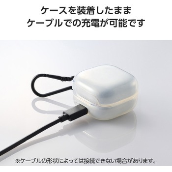 SONY LinkBuds Open ワイヤレスイヤホン ケース ソフト 装着充電可 カラビナ付 ソニー イヤホンケース エレコム