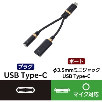 タイプC イヤホンジャック 変換 ( USB-C to 3.5mm ステレオミニジャック ) DAC 搭載 高耐久 PD対応 エレコム