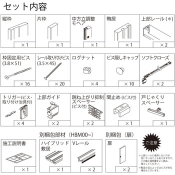 2本引き込み戸セット・S1ドアタイプ ハイテクウッドプラス