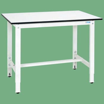 軽量高さ調整作業台 抗菌パールホワイト(TKK8/200kg/ポリエステル天板/H800～1000) サカエ