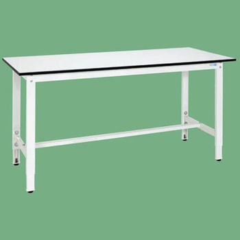 軽量高さ調整作業台 抗菌パールホワイト(TKK8/200kg/ポリエステル天板/H800～1000) サカエ