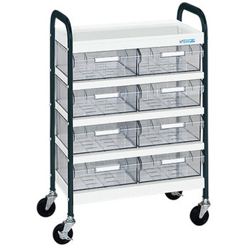 CSワゴン透明ボックス付(CSAタイプ/耐荷重90kg) サカエ