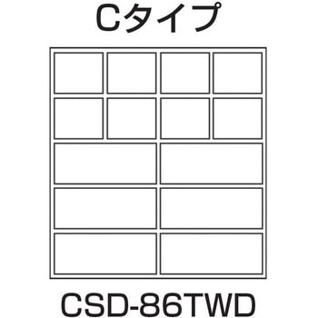 CSワゴン透明ボックス付(CSDタイプ/耐荷重130kg) サカエ
