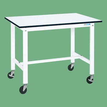 軽量作業台 抗菌パールホワイト(KH/200kg/ポリエステル天板/H900/キャスター付) サカエ