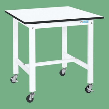 軽量作業台 抗菌パールホワイト(KK/200kg/ポリエステル天板/H810/キャスター付) サカエ