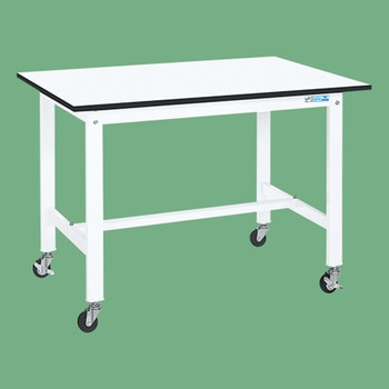 軽量作業台 抗菌パールホワイト(KK/200kg/ポリエステル天板/H810/キャスター付) サカエ