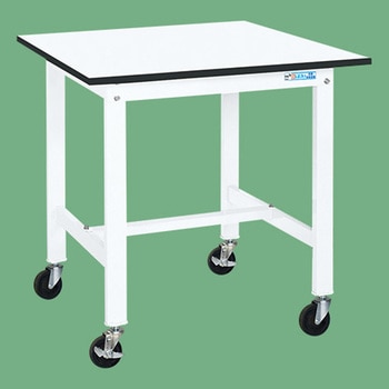 軽量作業台 抗菌パールホワイト(KK/200kg/ポリエステル天板/H840/キャスター付) サカエ