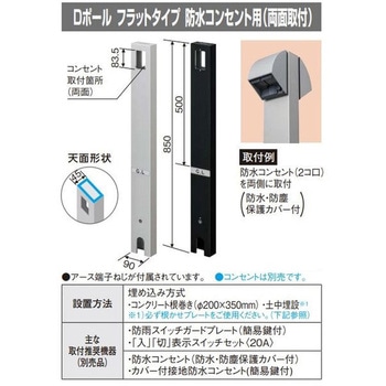 Dポール フラットタイプ 防水コンセント用 Panasonic(パナソニック)