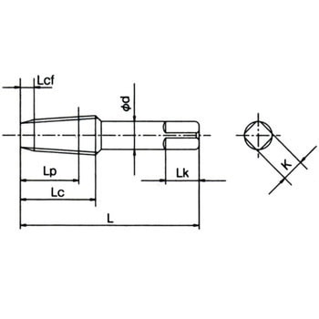 LT-TPT 2.5P H 2 PT1/4-19×120 管用テーパタップ(英式) 一般用 ロング