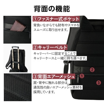 リュック 防犯 バックパック 20L TSAロック(ダイヤルロック式) スキミング防止 15.6インチPC収納可 エレコム