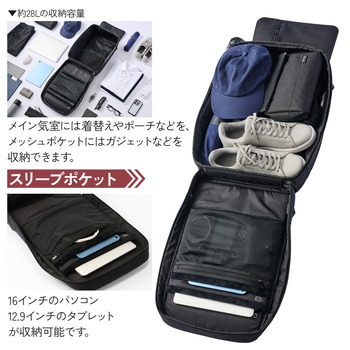 リュック 防犯 バックパック 28L TSAロック(ダイヤルロック式) スキミング防止 16インチPC収納可 エレコム