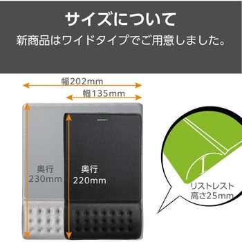 マウスパッド リストレスト 一体型 低反発 手首 疲労軽減 硬質プレート 軽い操作感 ズレにくい 20.2×23cm エレコム