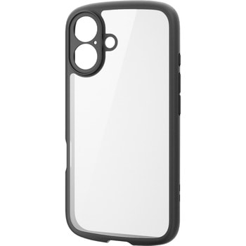 iPhone 16 ケース ハイブリッド 衝撃吸収 軽量 薄型 カメラレンズ保護設計 ストラップホール付 エレコム