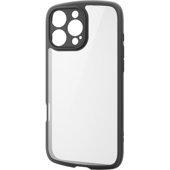 iPhone 16 Pro Max ケース ハイブリッド 衝撃吸収 軽量 薄型 カメラレンズ保護設計 ストラップホール付 エレコム