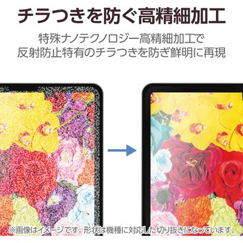 iPad mini (A17 Pro)/第6世代 8.3インチ用 フィルム アンチグレア 固定シール付 抗菌 高精細 エレコム