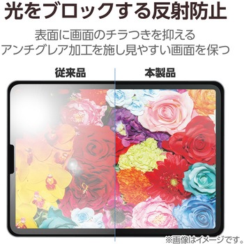 iPad mini (A17 Pro)/第6世代 8.3インチ用 フィルム アンチグレア 固定シール付 抗菌 高精細 エレコム
