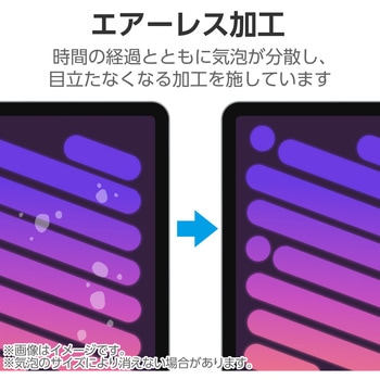 iPad mini (A17 Pro)/第6世代 8.3インチ 用 フィルム 超透明 固定シール付 指紋防止 エレコム