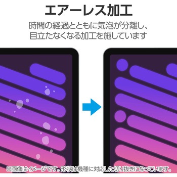 iPad mini (A17 Pro)/第6世代 8.3インチ 用 ガラスフィルム 高透明 ブルーライトカット 貼り付けツール付 エレコム
