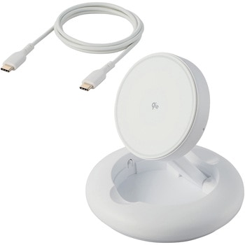 ワイヤレス充電器 Qi認証 Qi2対応 15W/7.5W/5W マグネット式 卓上スタンド 2Way ケーブル付属 1m エレコム