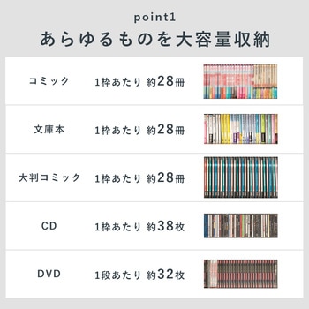 大容量 本棚 スリム 萩原