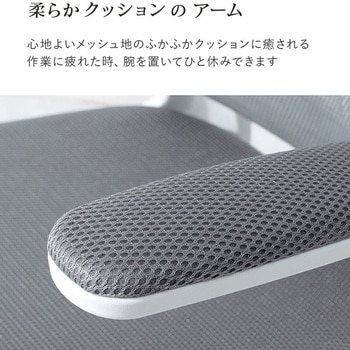 高機能 オフィスチェア 跳ね上げ 肘付 キャスター付き 回転式 背面メッシュ 萩原