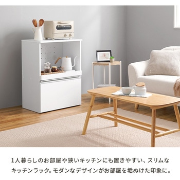収納力に優れた キッチンカウンター <スリムタイプ 幅60cm> 収納庫タイプ 萩原