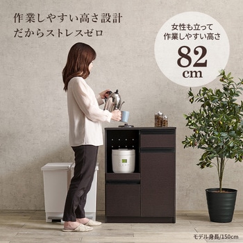 収納力に優れた キッチンカウンター <スリムタイプ 幅60cm> 扉収納タイプ 萩原