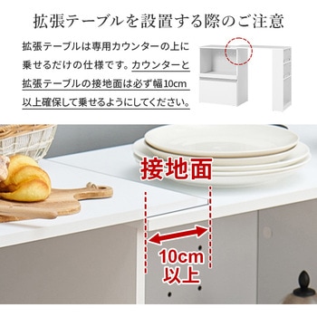 キッチンカウンター 拡張テーブルセット <スリム・収納庫タイプ 幅60cm> 萩原