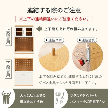容量によって選べる カントリー調 キッチンボード 幅60  Cタイプ 萩原