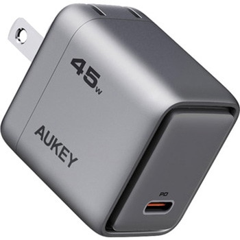 USB充電器 Comet 45W PD対応 折りたたみ式 [USB-C 1ポート] グレー AUKEY(オーキー)