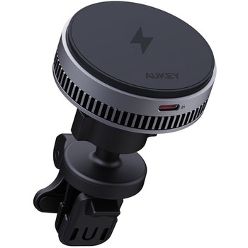 カーマウント型ワイヤレス充電器 MagSafe対応 Qi2  MagFusion Dash Pro 冷却機能搭載 15W グレー AUKEY(オーキー)