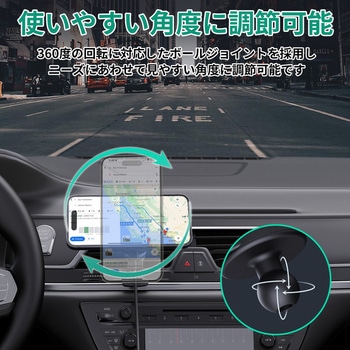 カーマウント型ワイヤレス充電器 MagSafe対応 Qi2  MagFusion Dash Pro 冷却機能搭載 15W グレー AUKEY(オーキー)