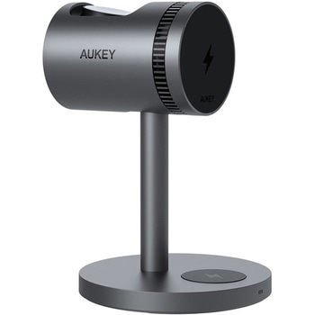 ワイヤレス充電器 MagSafe対応 Qi2 MagFusion 3-in-1 Pro 冷却機能搭載 15W グレー AUKEY(オーキー)